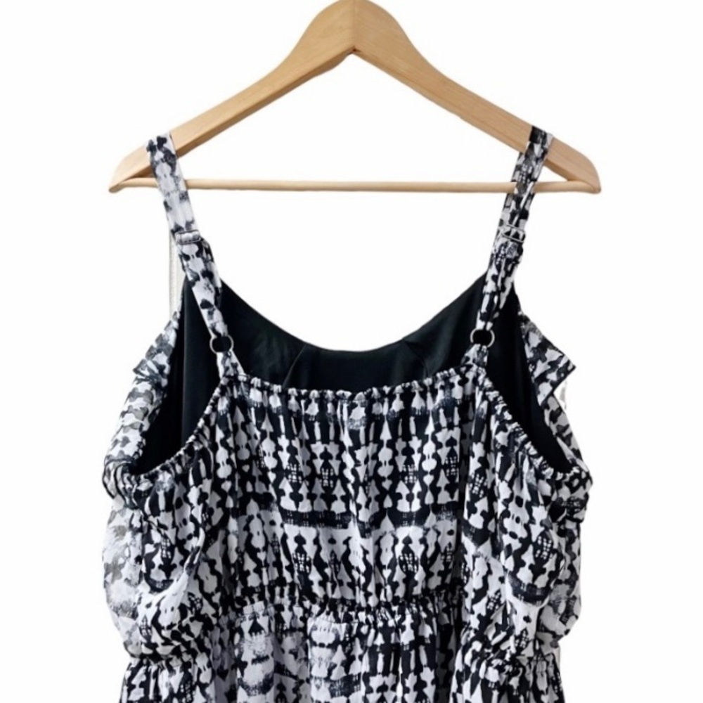 FADED GLORY Vintage Sun Dress 3X (22W-24W) Chiffon Ruffle Adjustable Strap NEW - Picture 6 of 9